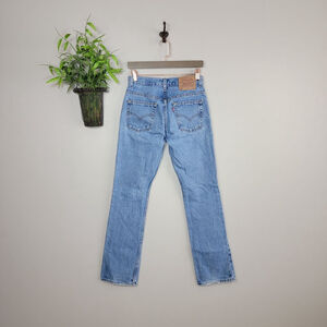 Vintage Levi's 505 Regular Fit Straight Leg Jeans light Blue 90s High Rise 2 26